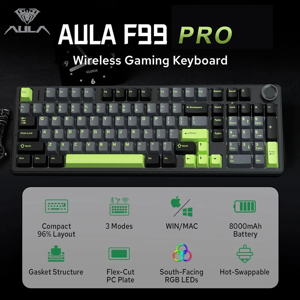 Gaming Keyboard Hot Swappable - AULA F99PRO Oyun Mekanik Klavye 99