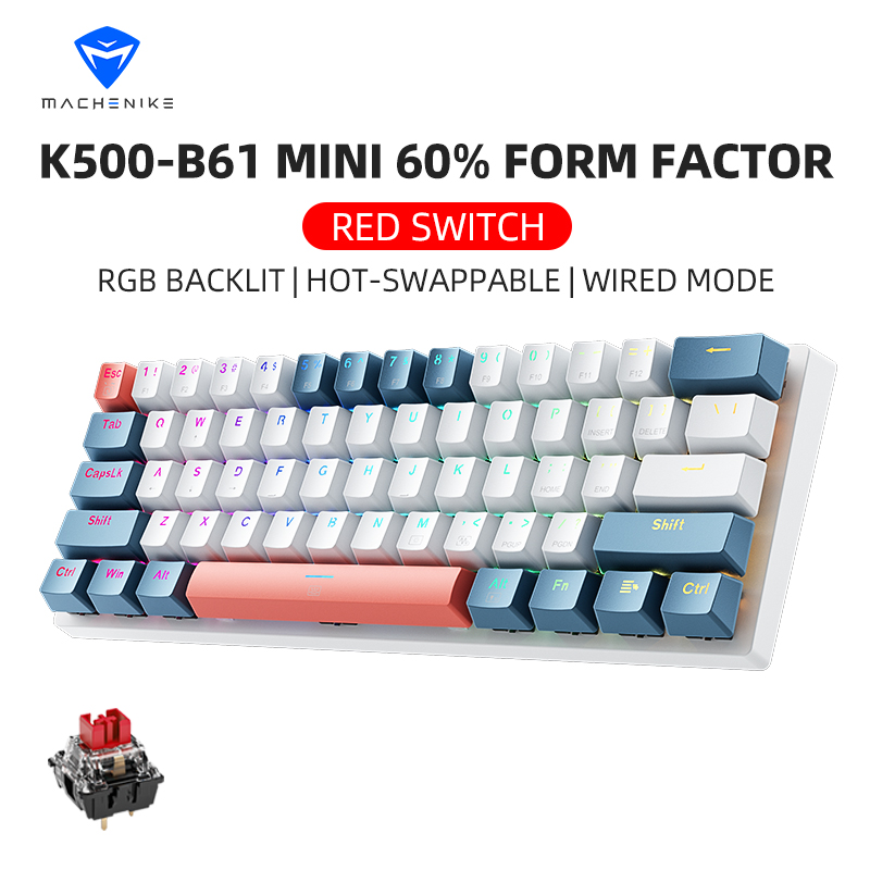 Gaming Keyboard Hot Swappable - K500-B61 Machenike Mini Mekanik Klavye %60
