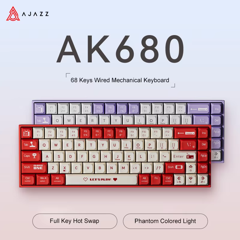 Gaming Keyboard Hot Swappable - AJAZZ AK680 65% Kablolu Oyun Mekanik