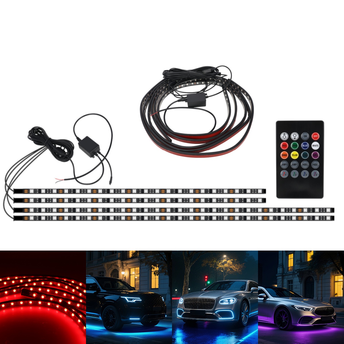 90+120CM Araba RGB Şasi Işık Ç - Rgb Underglow Strip incelemesi ve fiyatı