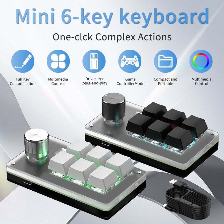 RGB 6 Tuşlu 1 Düğmeli Özel Kab - Gaming Keyboard Hot Swappable incelemesi ve fiyatı