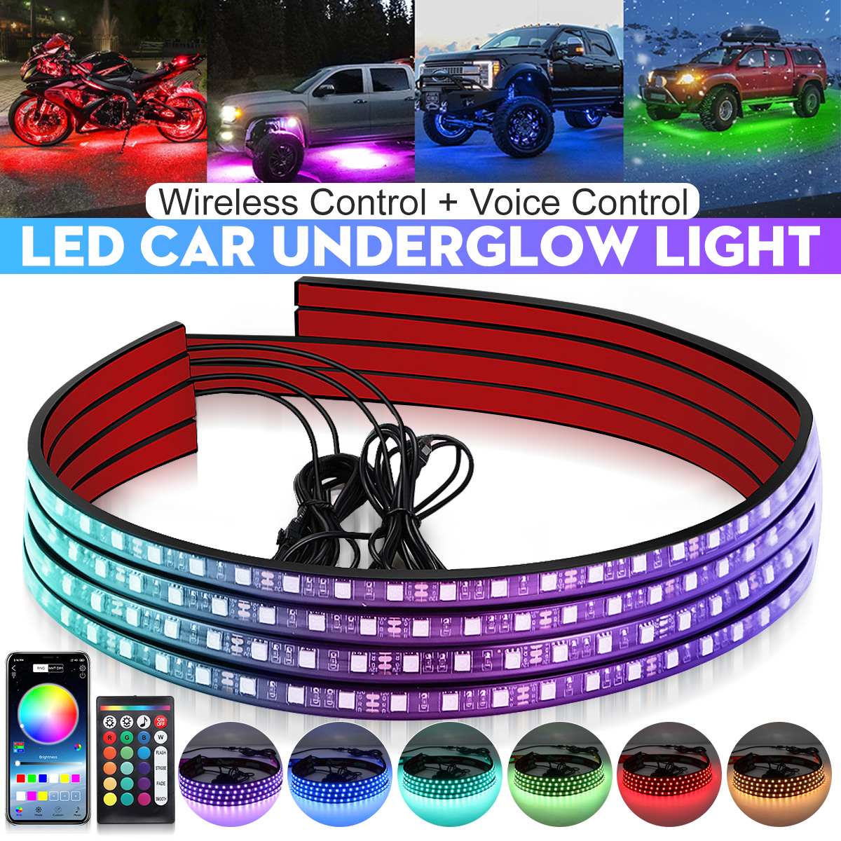 Kablosuz LED Araba Esnek Under - Rgb Underglow Strip incelemesi ve fiyatı