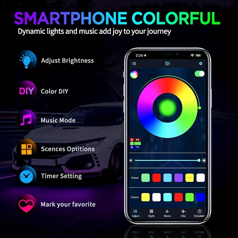 RGB Esnek Araba Underglow ışık - Rgb Underglow Strip incelemesi ve fiyatı